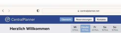 Schneller Überblick über die Reservierungen der nächsten Tage